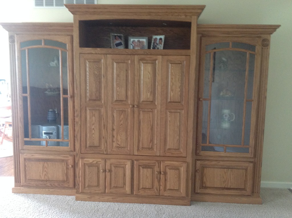 solid wood tv wall unit