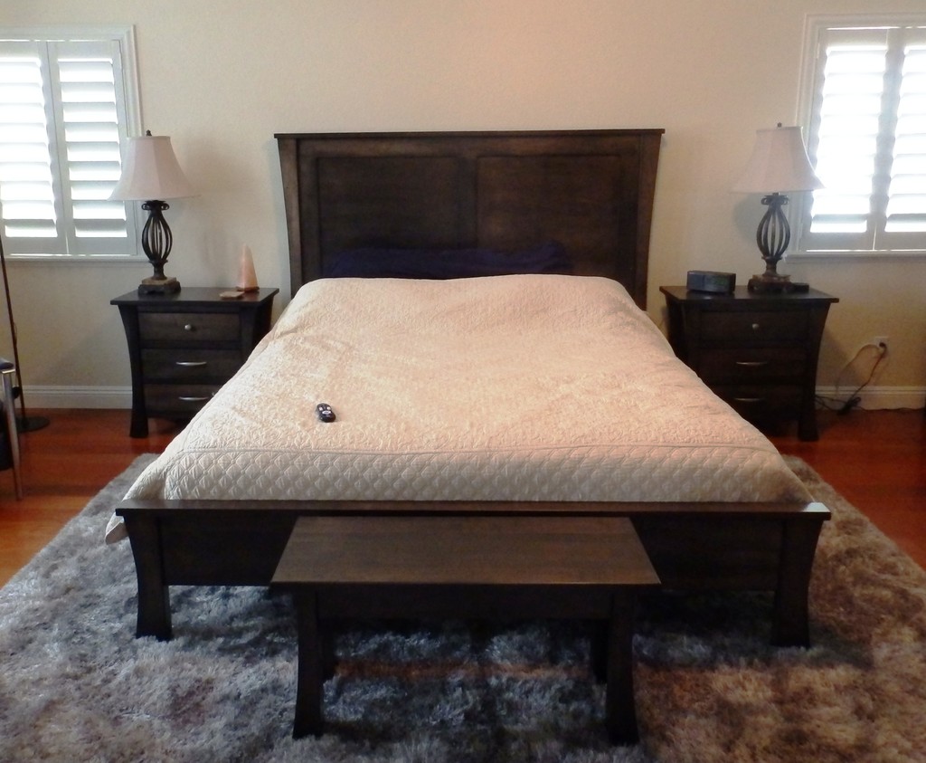 A Catalina Bedroom Set in brown maple with Dark Knight stain from Amish Furniture Factory