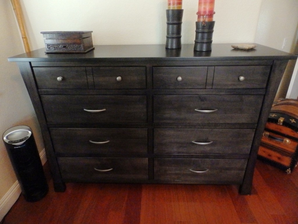 The Catalina 8 Drawer Dresser in brown maple with the Dark Knight stain from Amish Furniture Factory