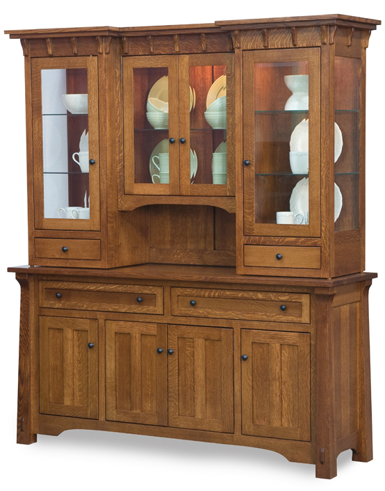 The Manitoba Hutch has several corbels just under the top.