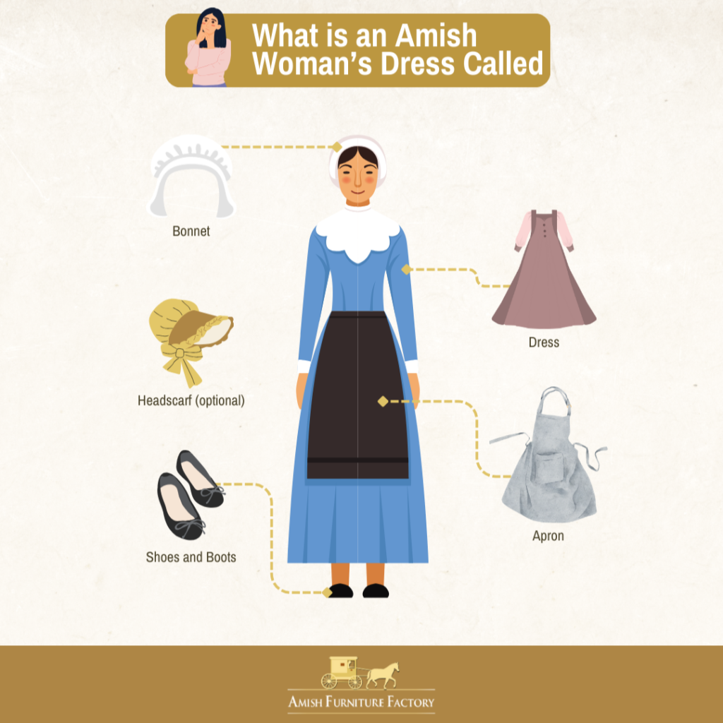 Amish woman's dress and accessories