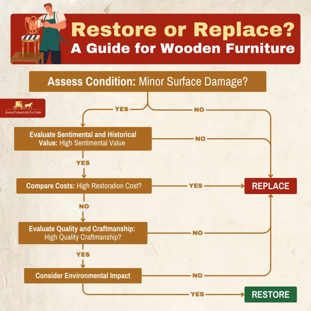 A guide for wooden furniture restoration or replacement