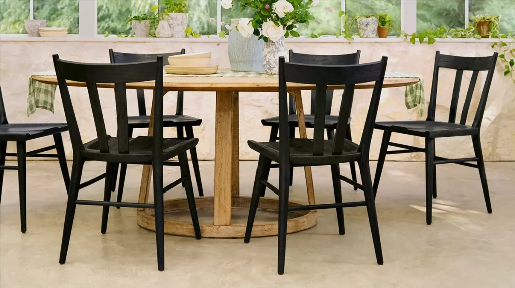 Solid Wood Chairs in a Dining Table