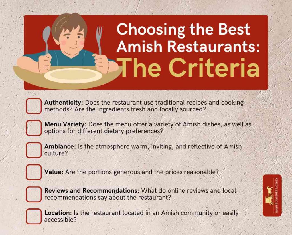 Choosing the Best Amish Restaurants - The Criteria