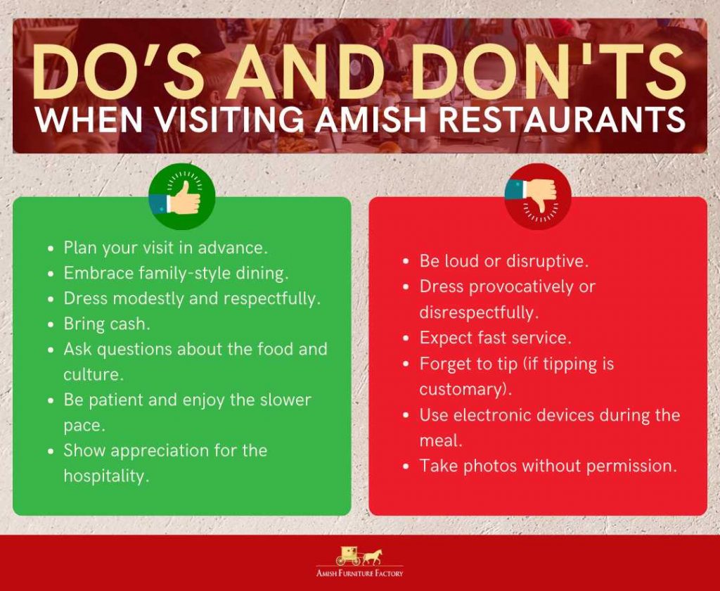 Dos and Don'ts When Visiting Amish Restaurants