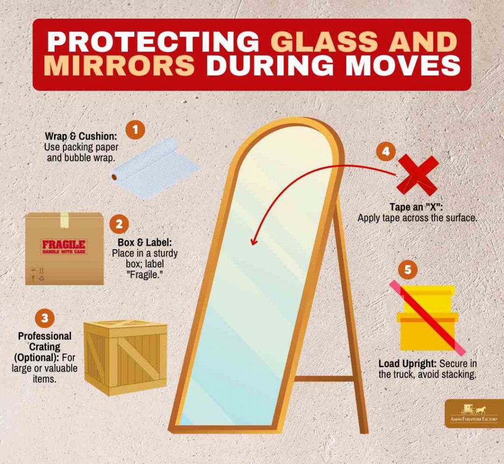 Protecting glass and mirrors during moves