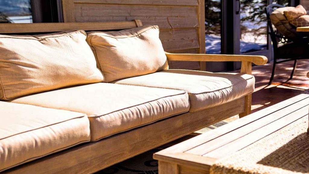 Brown wooden futon outdoor furniture