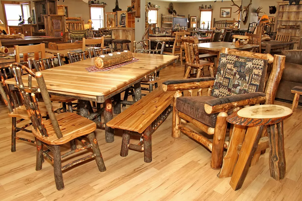 Wooden dining table and chairs