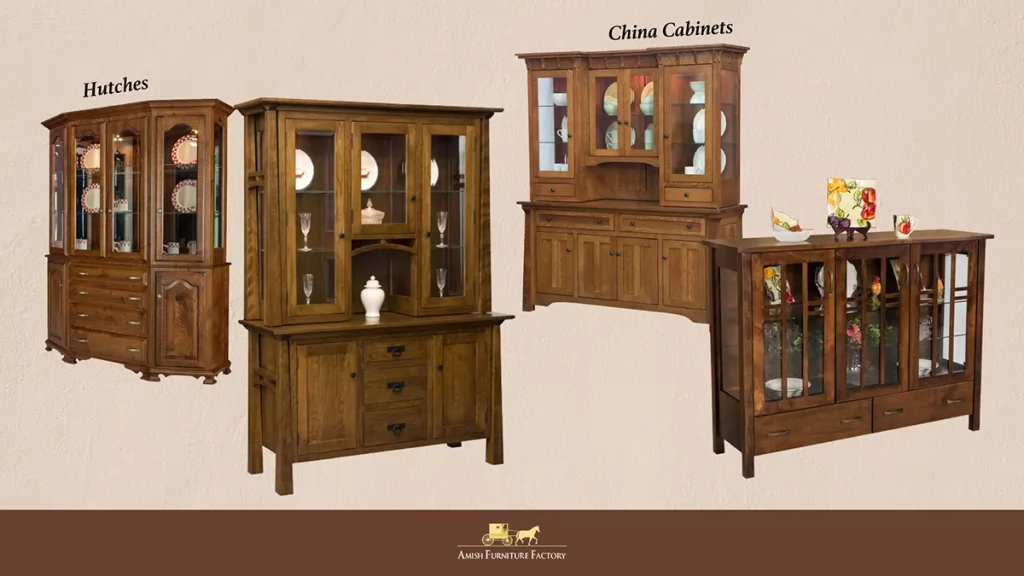 Amish hutches and China cabinets