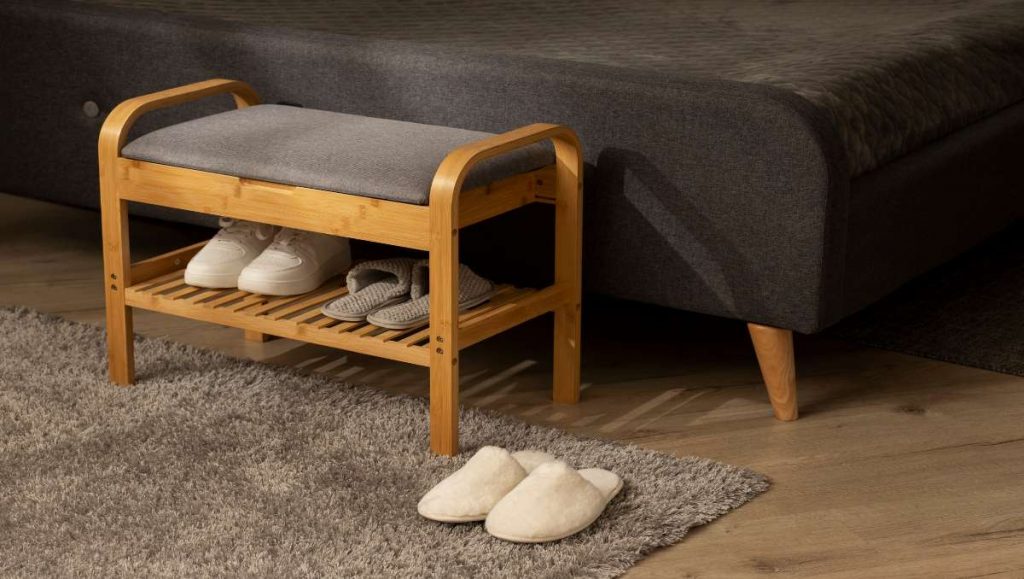 Lightweight shoe rack near the bedroom