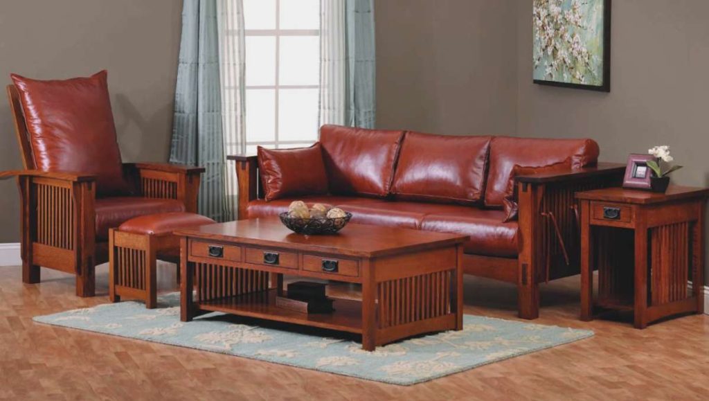 Sofa set of stained furniture