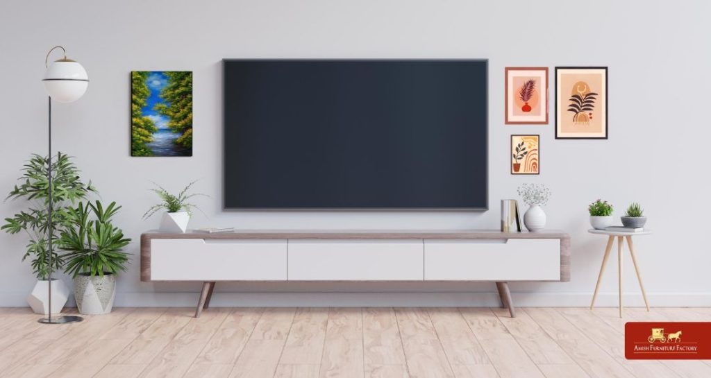 TV stand with Gallery Wall