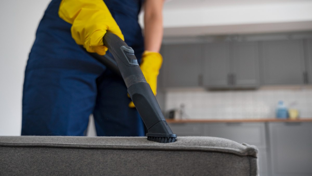 Girl cleaning the furniture for maintenance