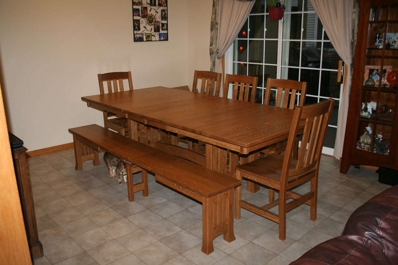 Mel Bowman ordered our Olde Century Mission Trestle Dining Table