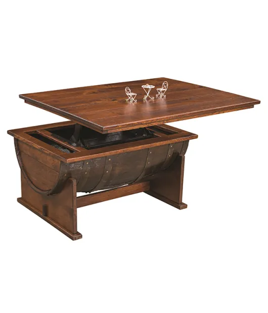 RB Half Barrel Lift Top Coffee Table