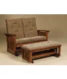 Bow Arm Slat Loveseat Glider