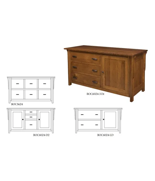 Boston 3 Drawer 1 Door Credenza