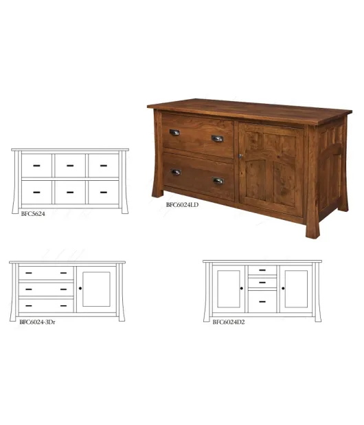 Bridgefort 2 Drawer 1 Door Credenza