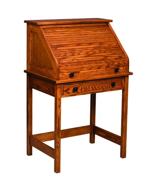 30" Post Mission Rolltop Writing Desk