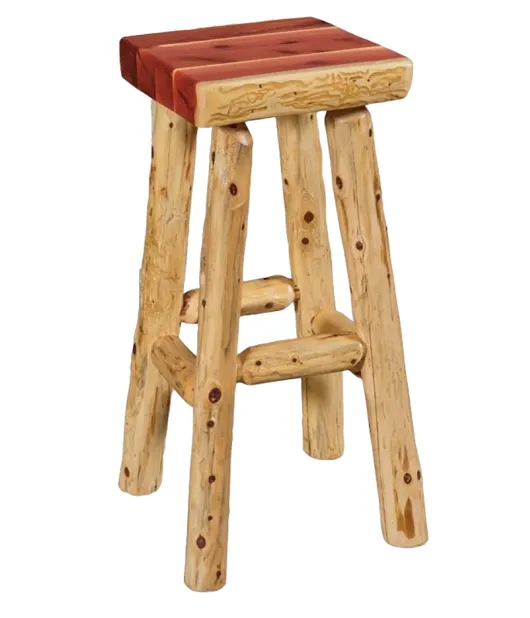 Fireside Rustic Square Bar Stool