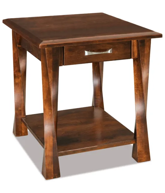 Lexington Arc  Open End Table with Drawer - QUICK SHIP