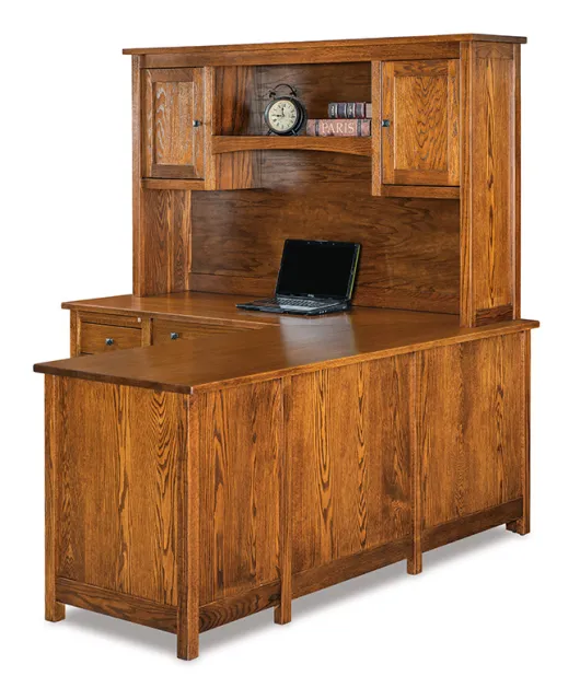 Centennial 8 Drawer L Desk with Hutch