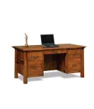 Artesa 5 Drawer Executive Desk with Finished Backside and Curved Top