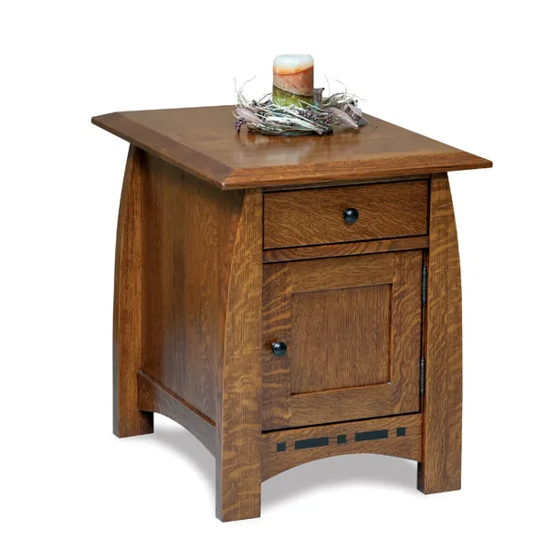 Boulder Creek Enclosed End Table with Drawer and Door