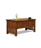 Bridger Mission 4 Drawer Desk with Finished Backside - QUICK SHIP