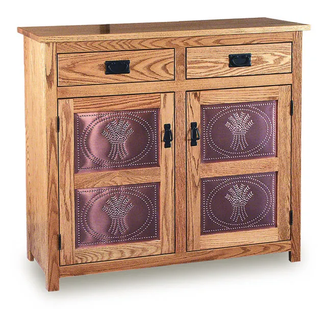 Mission 38"h Pie Safe with  Drawer & Metal Inserts Door