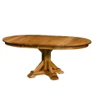 Rocky Point Round Single Pedestal Dining Table with Leaves