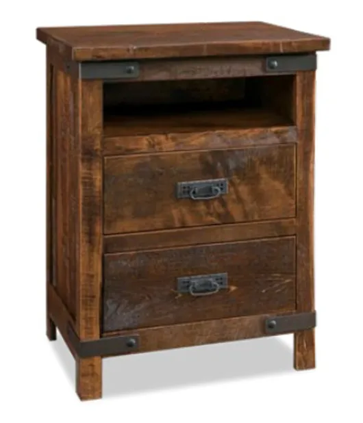 Ironwood 2 Drawer Night Stand with Opening