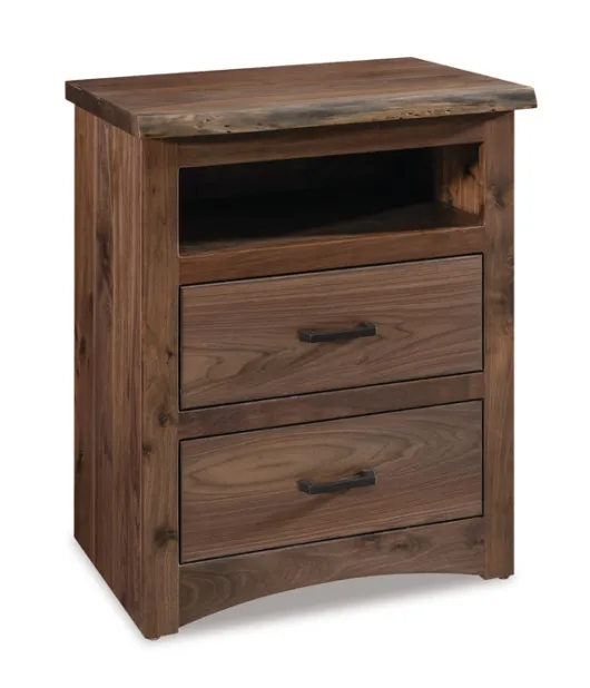 Live Wood  2 Drawer Night Stand with Opening