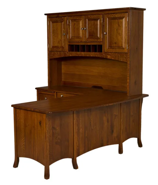 Carlisle L Shaped Desk with Hutch