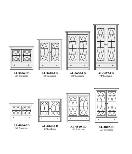 Alexis Bookcase with Full Length Glass Doors