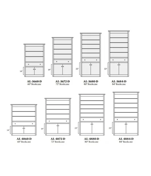 Alexis Bookcase with Bottom Doors