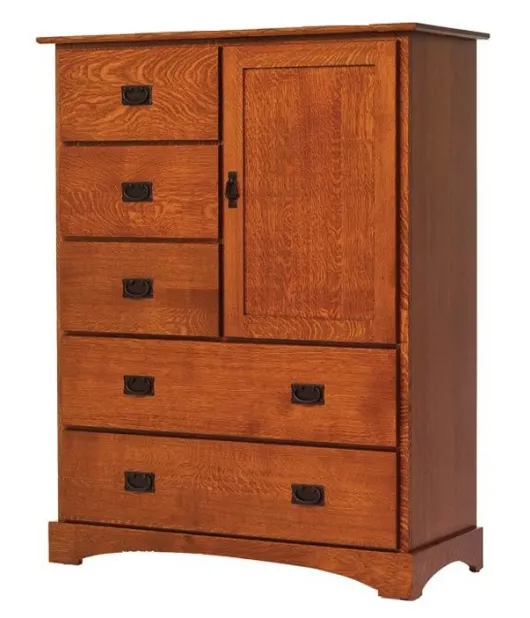 Old English Mission Chest of Drawers with Door