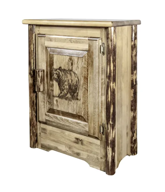 Glacier Country Accent Cabinet with Laser Engraved Design