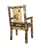 Glacier Country Captain's Chair with Upholstery and Laser Engraved Design