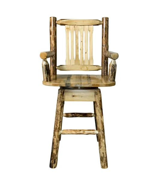 Glacier Country Captain's Swivel Bar Stool