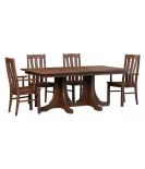 KK Mission Double Pedestal Dining Table