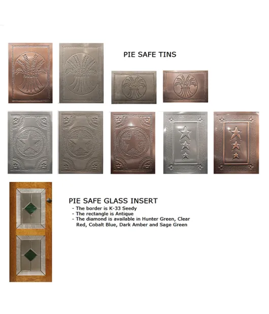 Mission 35" Pie Safe with  Drawer & Glass Inserts Door