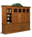 Forks Contemporary Mission 2 Piece TV Cabinet with Bi-Fold Pocket Doors & Stereo Cabinet