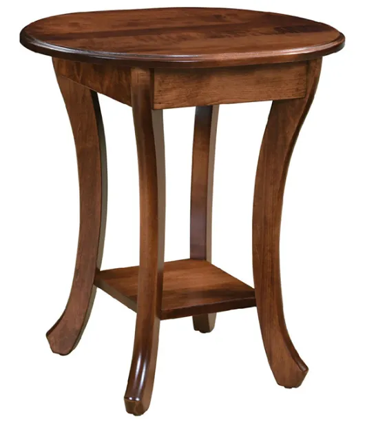 Curved Leg Round End Table