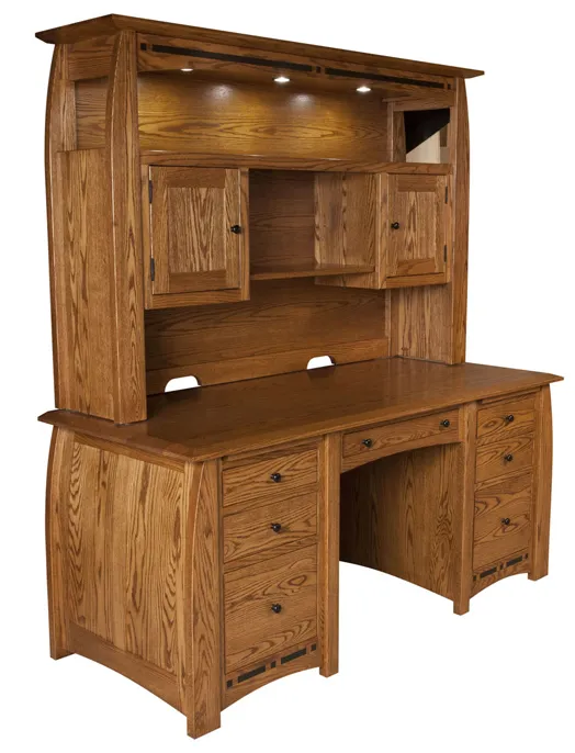 Boulder Creek Flattop Desk with Hutch