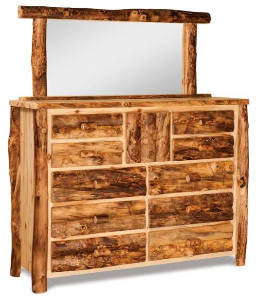 Fireside Rustic 10 Drawer 1 Door Dresser - QUICK SHIP