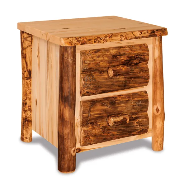 Fireside Rustic 2 Drawer Night Stand - QUICK SHIP