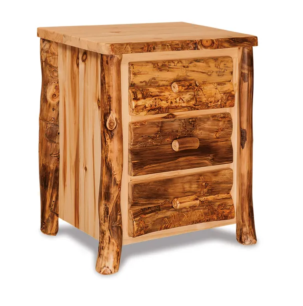 Fireside Rustic 3 Drawer Night Stand - QUICK SHIP