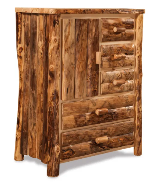 Fireside Rustic 5 Drawer 1 Door Armoire