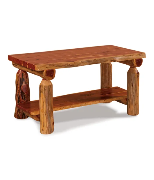 Fireside Rustic Coffee Table with Shelf